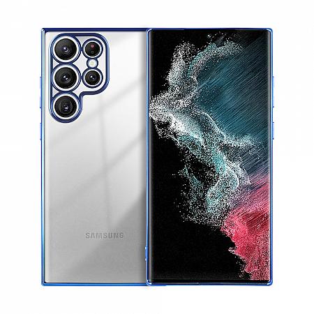 Funda Protectora Silicona para Samsung Galaxy S24 Ultra Flexible Transparente Azul